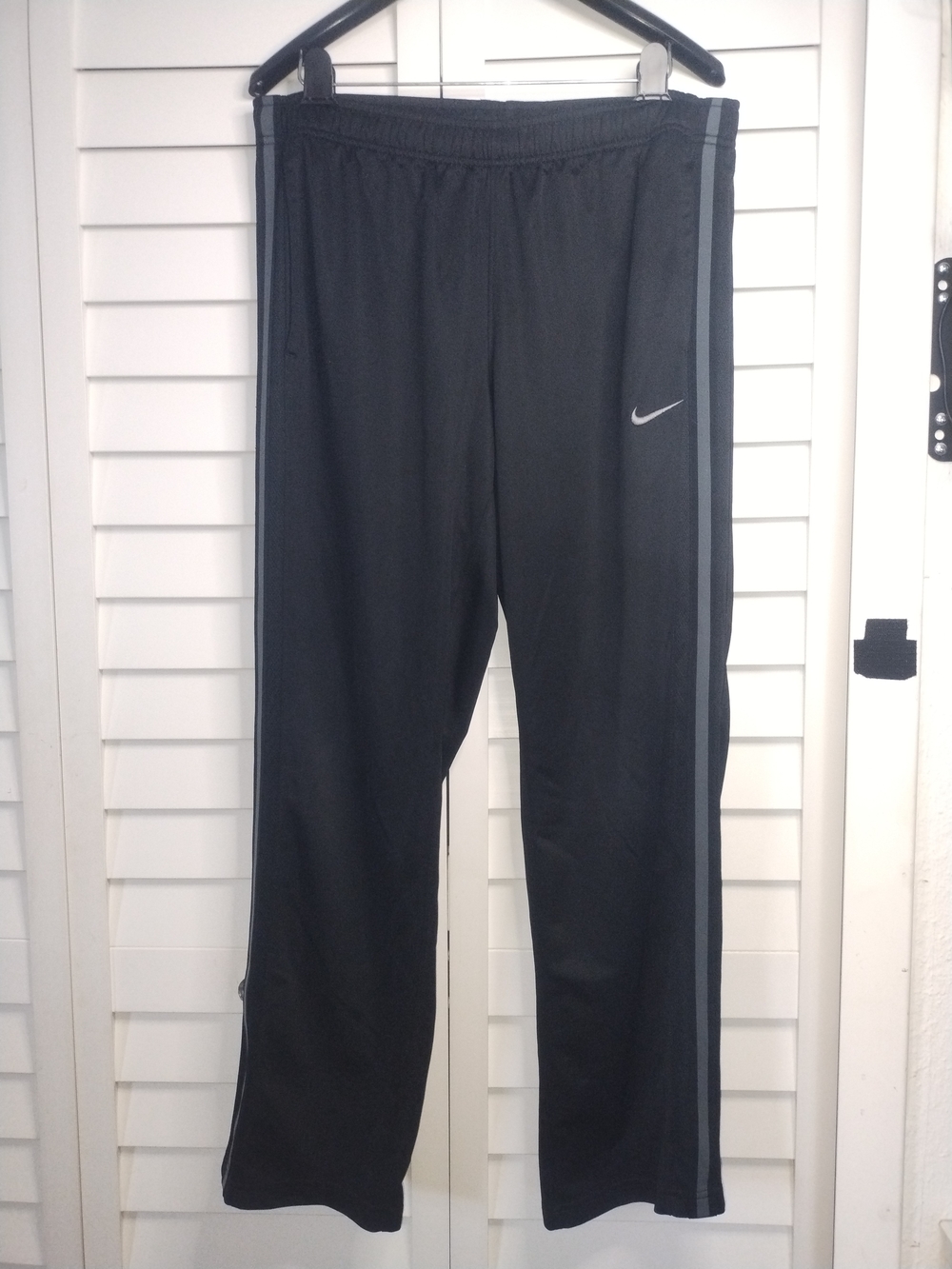 Nike Black Joggers with Gray Side Stripes Size L